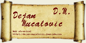Dejan Mučalović vizit kartica